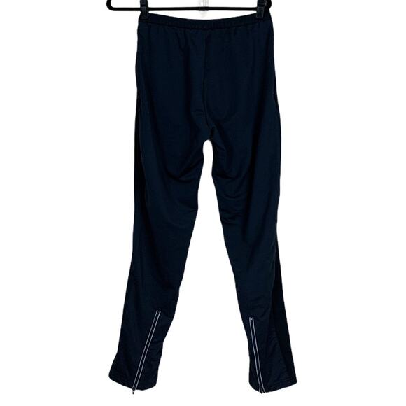 Black Track Pants MEDIUM Zip Ankle Pockets Thick Jersey 31" Inseam Vintage 80s - Picture 7 of 8